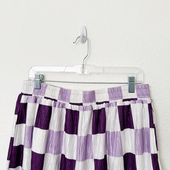 [Bourbon & Belles] Pretty Purple Checkerboard Print Textured Boxer Shorts Sz XL - Picture 6 of 12